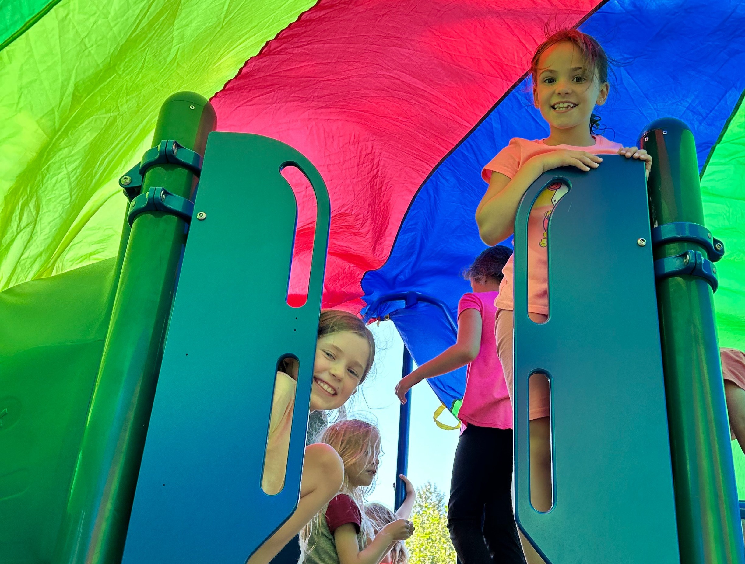 two campers at the playground
