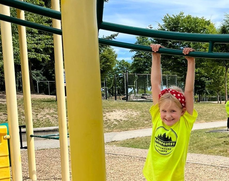 Kid having fun at the playground